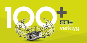 ryobi 100 verktyg i serien kan drivas av ett och samma batteri
